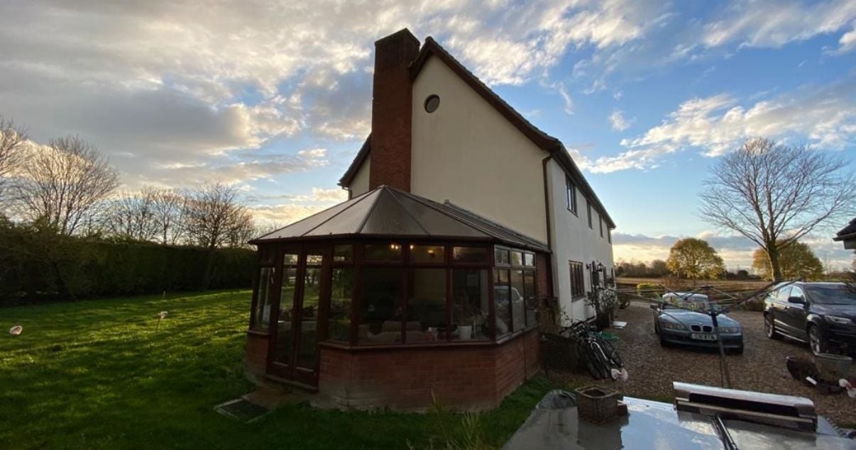 House before the installation of a Guardian Warm conservatory roof