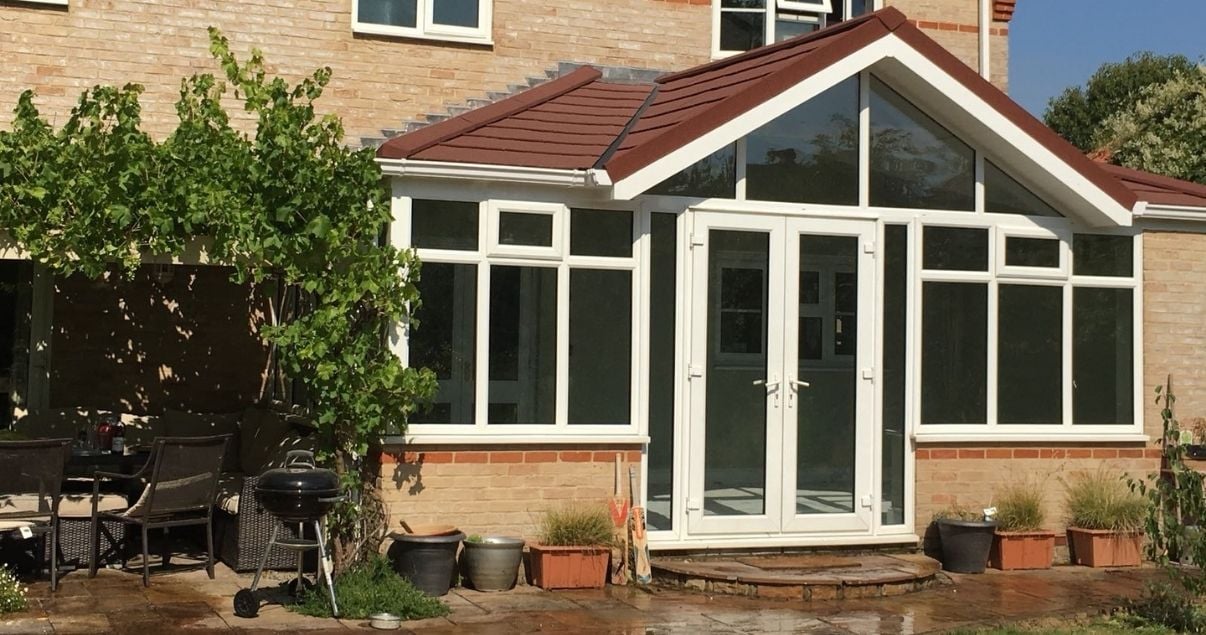 Gable fronted conservatory roof replacement with a guardian roof